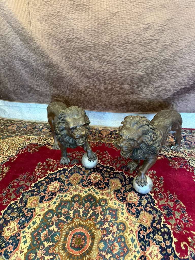 Bronze Lion Sculptures