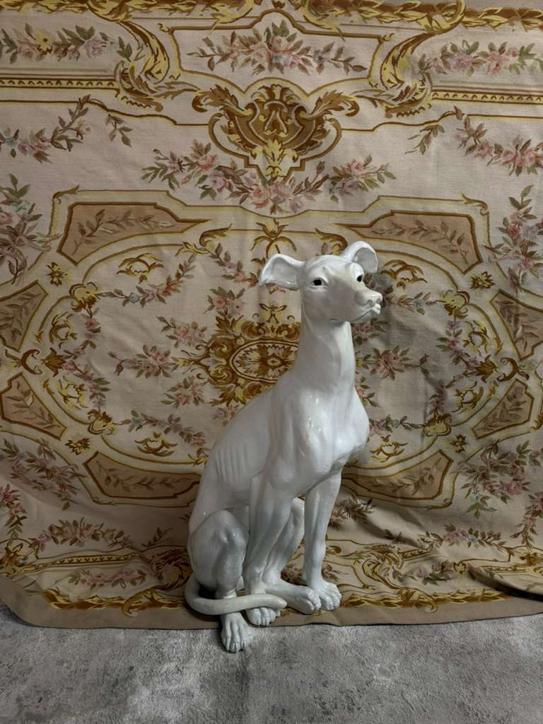 White Ceramic Greyhound