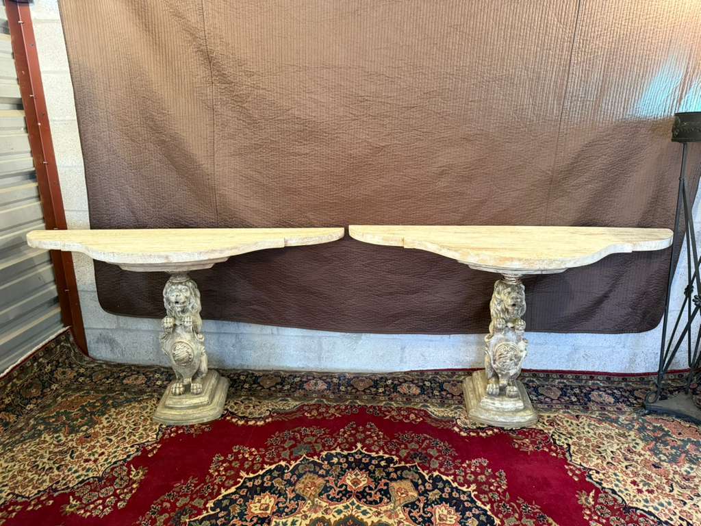 Lion Pedestal Consoles
