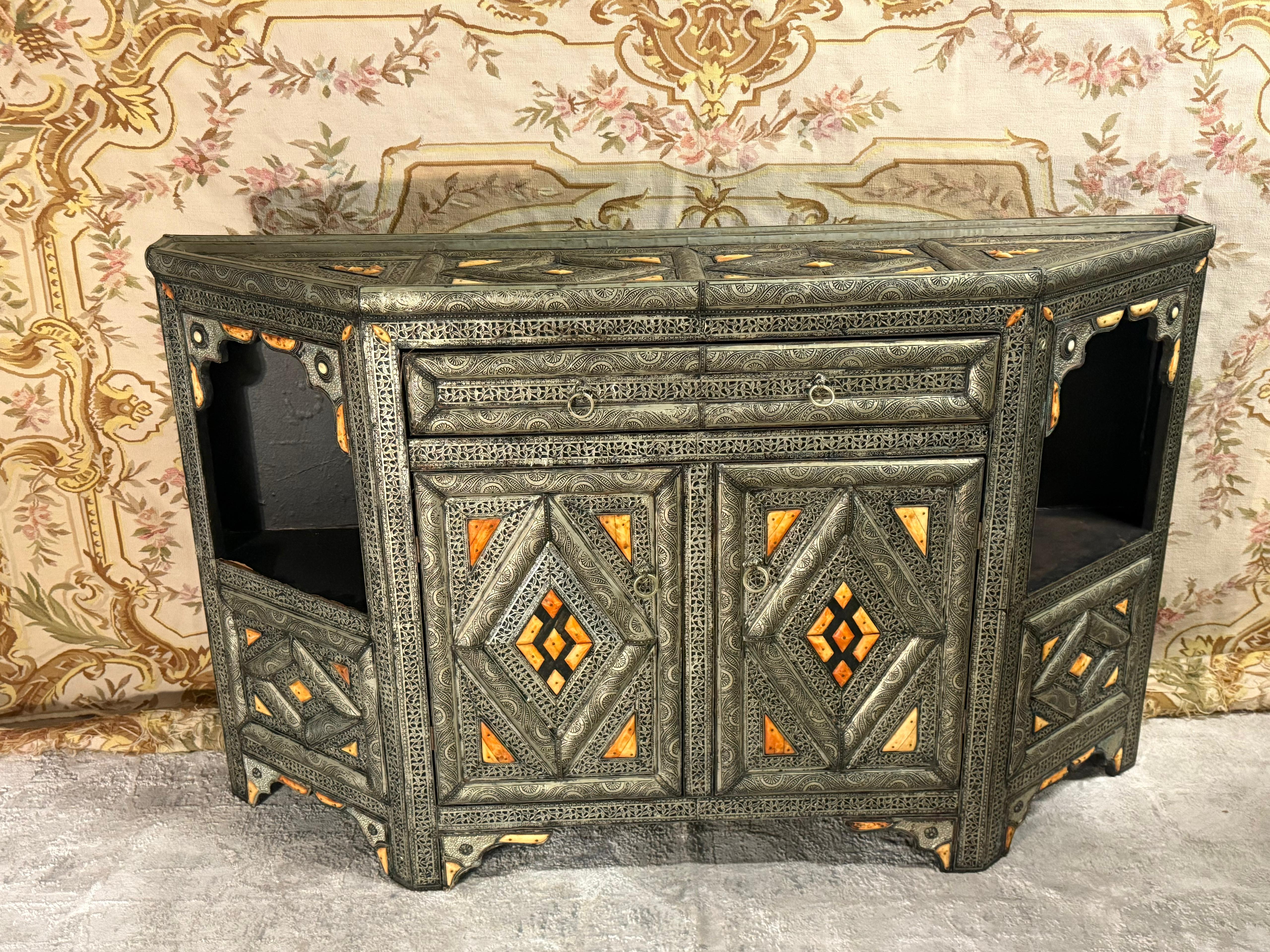 Moroccan Silver Cabinet
